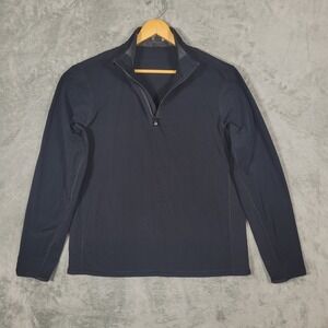 Greyson Pullover Mens Large Black 1/4 Zip Golf Active Wolf Logo Long Sleeve
